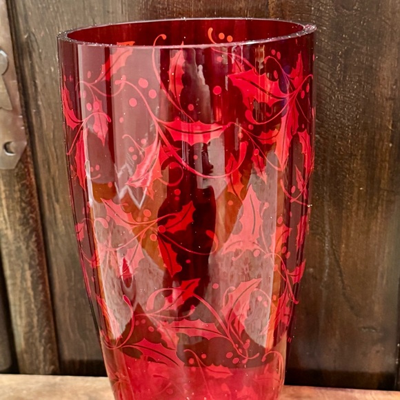 Lenox Holiday Crimson 11” Glass Vase with Box - Picture 6 of 13